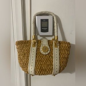 VINTAGE MICHAEL KORS straw and leather bag